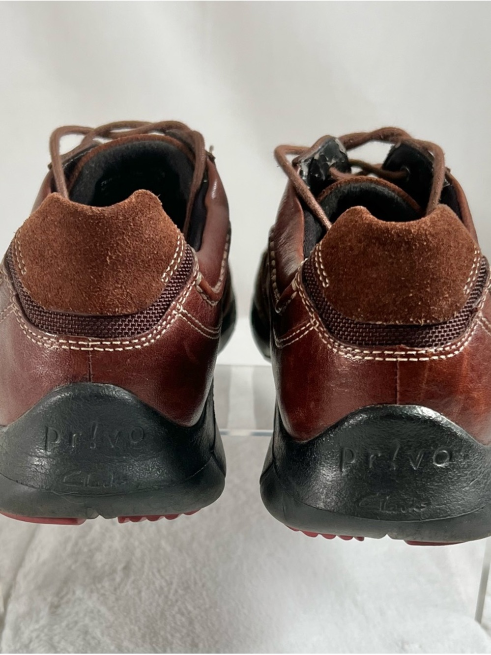 Clark's Privo Brown Leather Suede Lace Up Casual Mens Shoes Size US 11.5 M - Picture 6 of 11